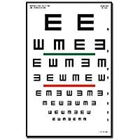GIMA ref 31302 Mesa optométrica de Tumbling&quot-E&quot- 23x35.5cm- tabla para medir la agudeza visual con barra roja y verde…